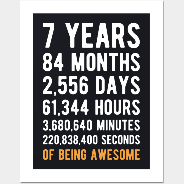 T Years 84 Months Days Hourse Of Being Awesome Wall Art by huepham613